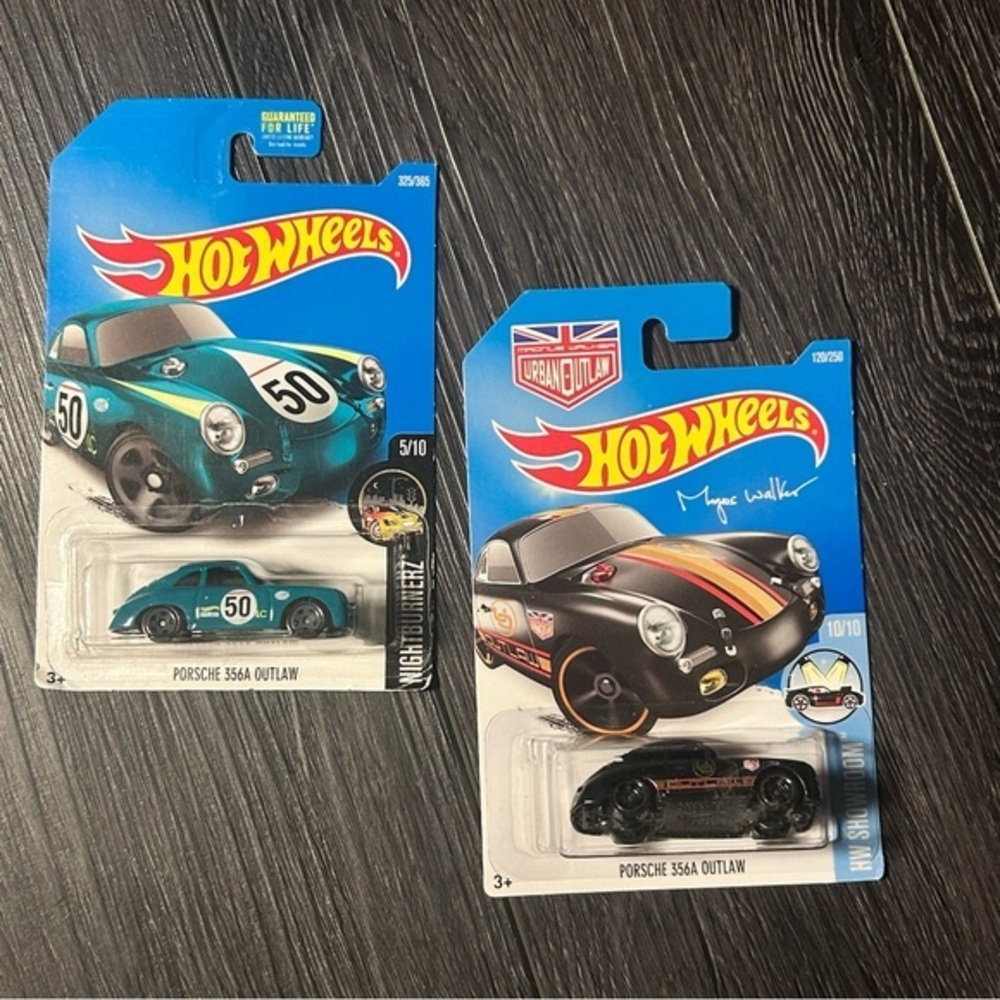 Hot Wheels Porsche 356A Outlaw Lot Nightburnerz Magnus Walker Card Wear